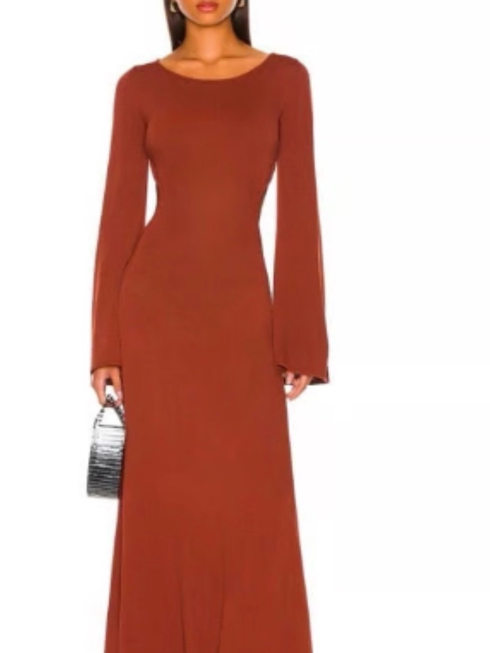 Long Sleeve Maxi Dress in Rust